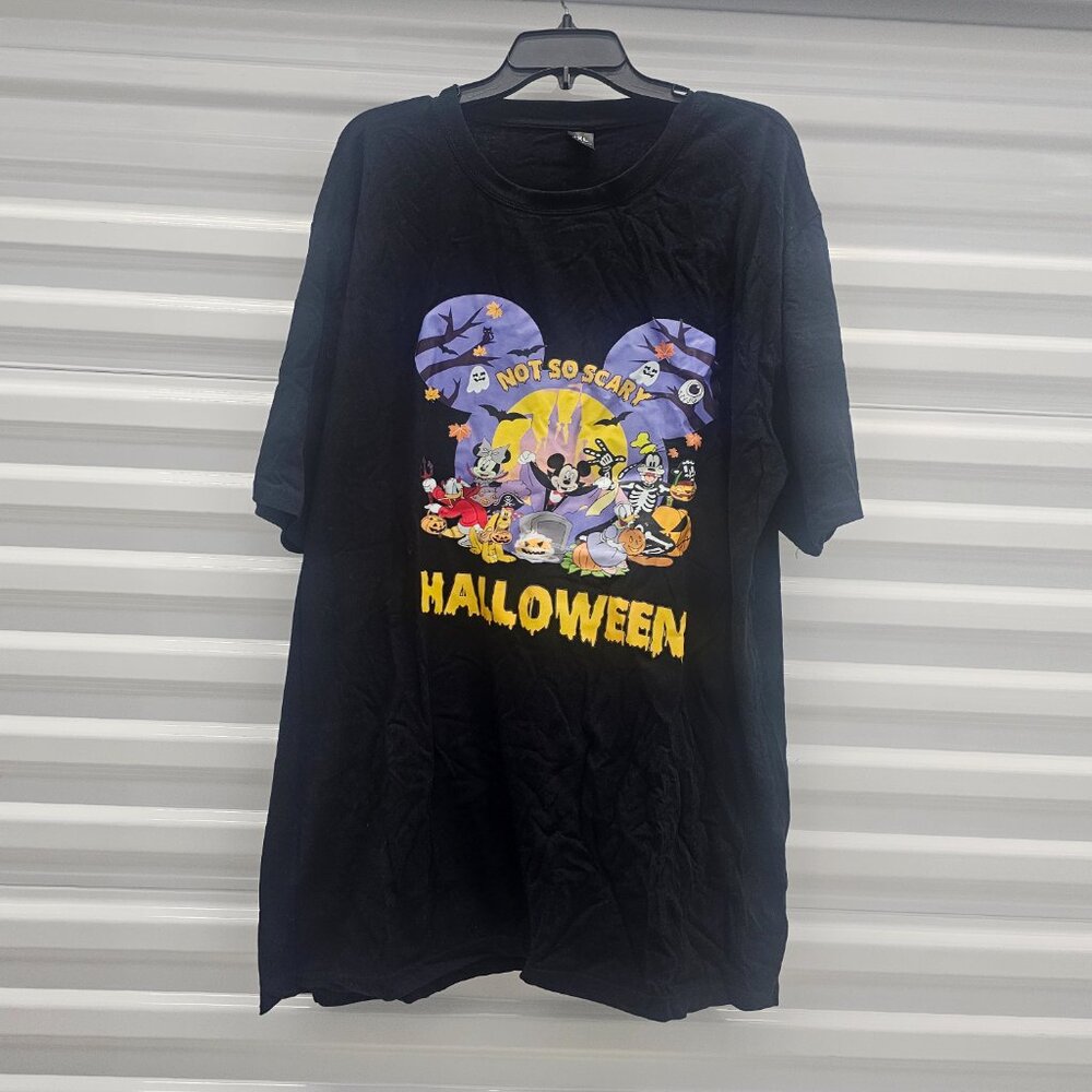 Men's Black Mickey & Minnie Halloween Graphic T-Shirt (4XL) - Picture 5 of 7